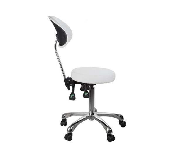 1025B – Premium Rolling Stool with Back Support | Ergonomic Medical & Spa Seating - Image 3