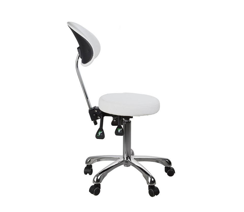 1025B – Premium Rolling Stool with Back Support | Ergonomic Medical & Spa Seating - Image 3