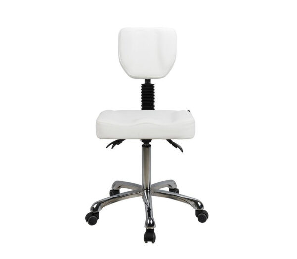 Contoured Rolling Stool With Back Support - Image 3