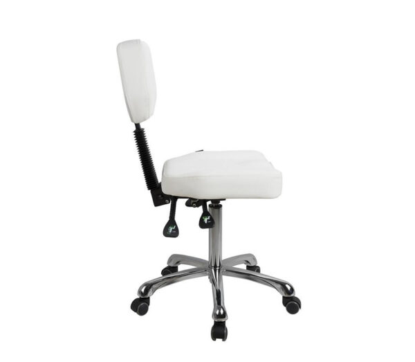 Contoured Rolling Stool With Back Support - Image 5