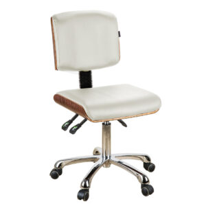 Silverfox 1071 Rolling Stool with Back Support and chrome base