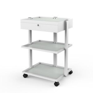 Silverfox 1040A Glass Shelf Medical Cart with Locking Drawer – Professional Spa Equipment