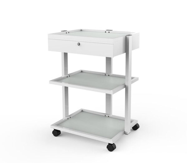 Silverfox 1040A Glass Shelf Medical Cart with Locking Drawer – Professional Spa Equipment