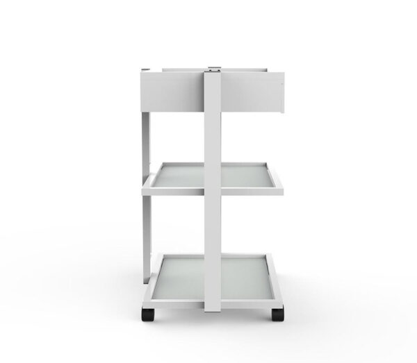 Silverfox 1040A – Glass Shelf Medical Cart with Locking Drawer | Professional Spa & Clinic Utility Trolley - Image 4