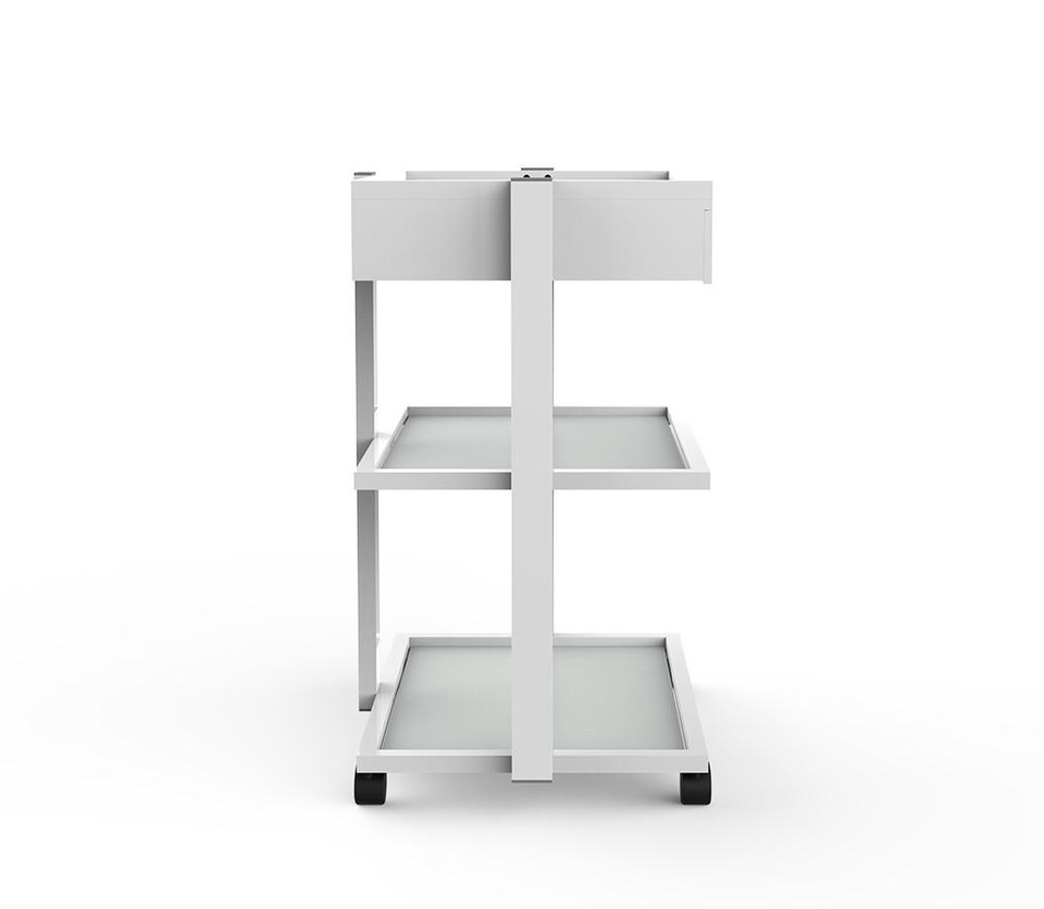 Silverfox 1040A – Glass Shelf Medical Cart with Locking Drawer | Professional Spa & Clinic Utility Trolley - Image 4