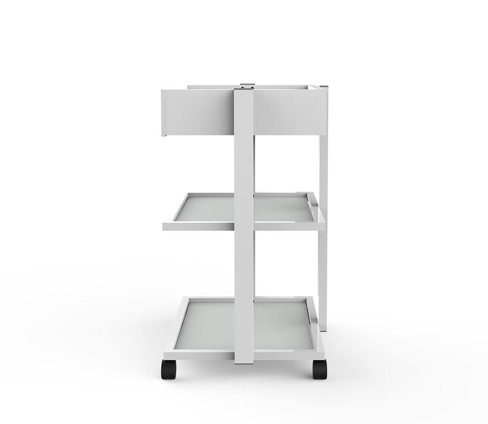 Silverfox 1040A – Glass Shelf Medical Cart with Locking Drawer | Professional Spa & Clinic Utility Trolley - Image 3