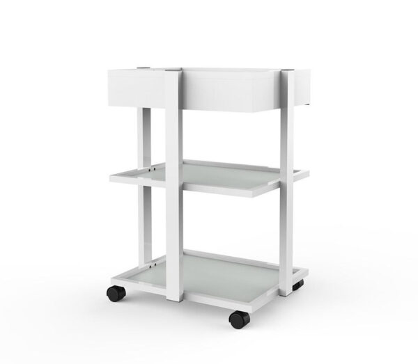 Silverfox 1040A – Glass Shelf Medical Cart with Locking Drawer | Professional Spa & Clinic Utility Trolley - Image 5