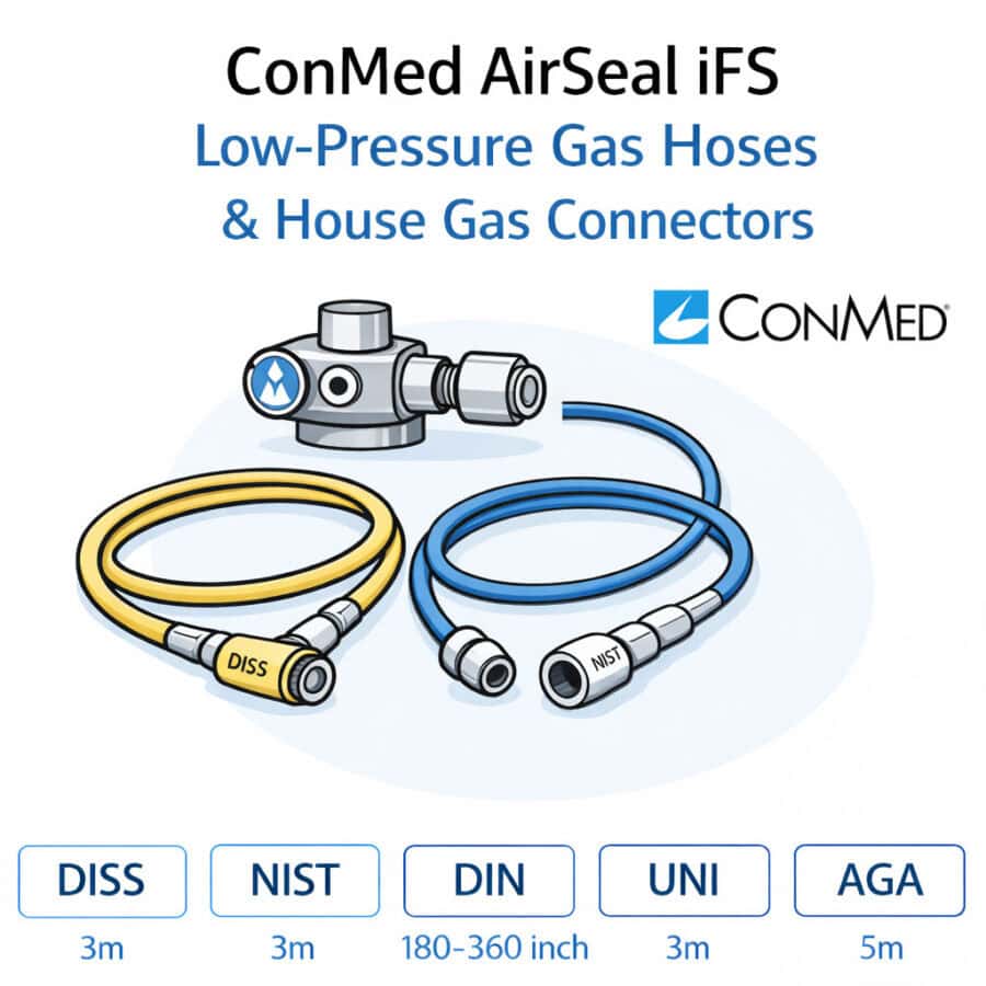 ConMed AirSeal iFS Low-Pressure Gas Hoses & House Gas Connectors
