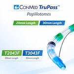 ConMed TruPass Papillotomes — 20mm & 30mm Working Lengths (T2043F, T3043F)