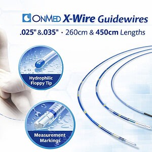 ConMed X-Wire Guidewires — .025 & .035 Diameters, 260cm & 450cm Lengths