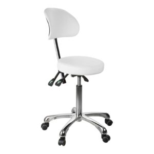 Silverfox 1025B Rolling Stool with Back Support